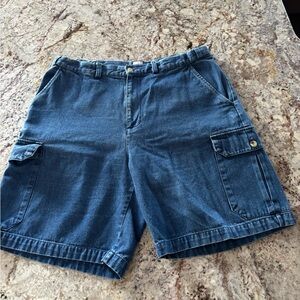 Geoffrey Beene Dark Blue Denim Cargo Shorts